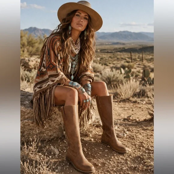 Classic Roots Tribe Leather Knee-High Riding Boots Unlined Made in Canada π¨π¦ - Picture 1 of 17